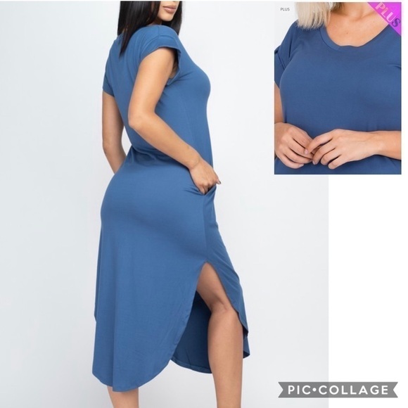 Diva Plus Blue Haze T-Shirt Dress - Picture 4 of 4